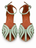 Women's Mint Green Ankle Strap Sandals | Strappy Open Toe & Low Block Heel