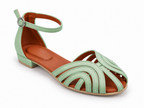Women's Mint Green Ankle Strap Sandals | Strappy Open Toe & Low Block Heel