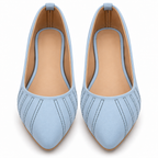 Women’s Light Blue Ballet Flats | Low Block Heel Slip-On Shoes