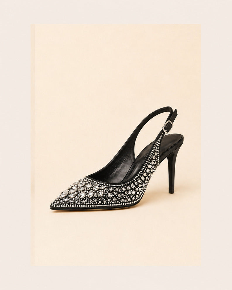 Celeste Crystal Slingback — Black — view 1