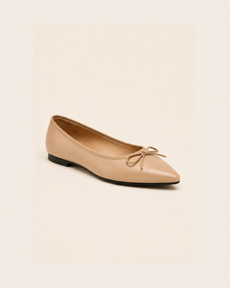 Elara Pointed Ballet Flat — Nude — view 1