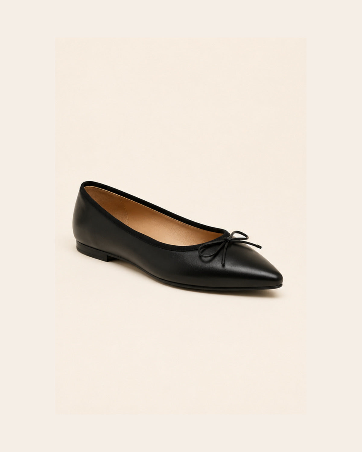 Elara Pointed Ballet Flat in Black