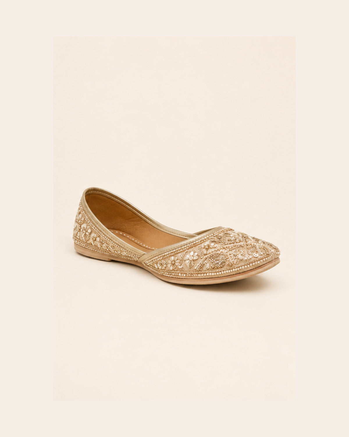 Meher Embellished Flat in Champagne