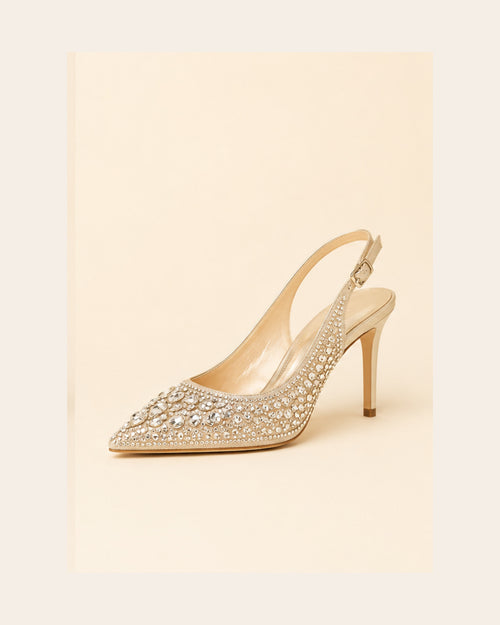 Celeste Crystal Slingback in Champagne