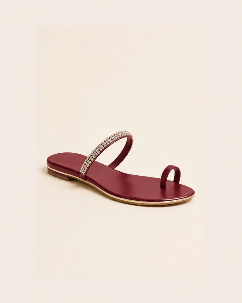 Luna Crystal Toe-Loop — Burgundy — view 1