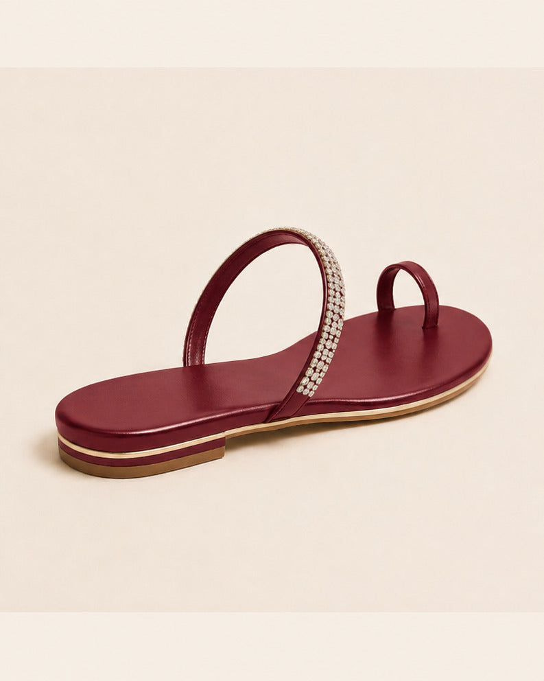 Luna Crystal Toe-Loop — Burgundy — view 2