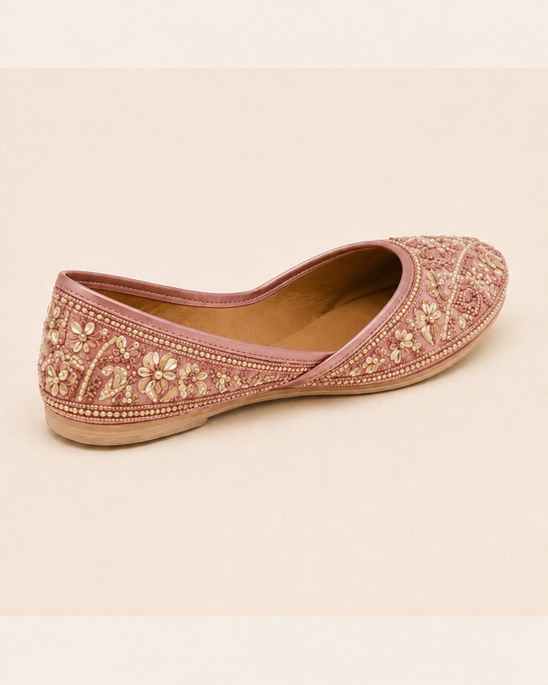 Meher Embellished Flat — Rose — view 2
