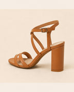 Noir Strappy Block Heel — Camel — view 2