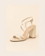 Noir Strappy Block Heel — Ivory — view 1