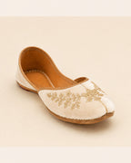 Raat Embroidered Khussa — Ivory — view 2