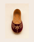 Raat Embroidered Khussa — Maroon — view 1