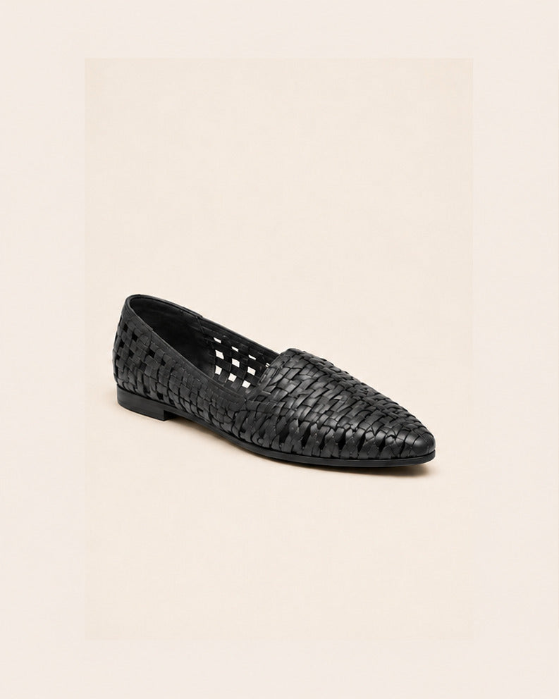 Sienna Woven Flat — Black — view 1