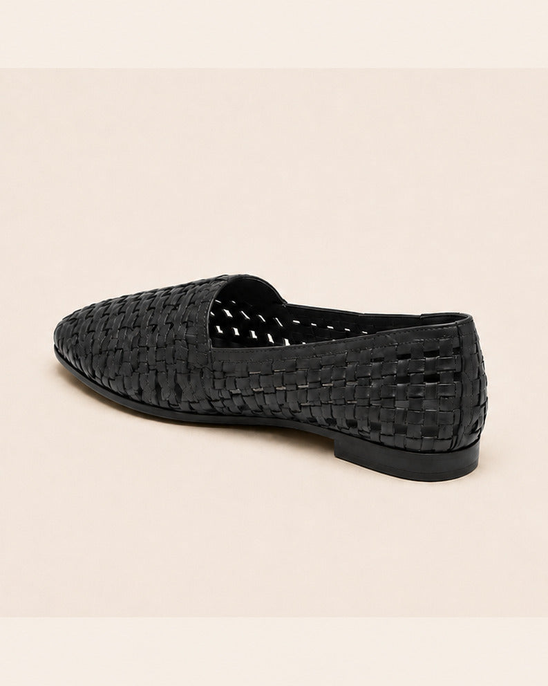 Sienna Woven Flat — Black — view 2