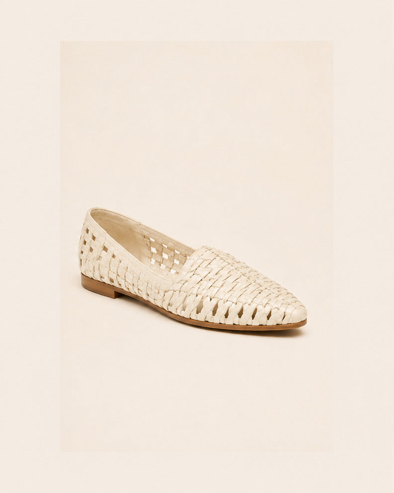 Sienna Woven Flat — Ivory — view 1