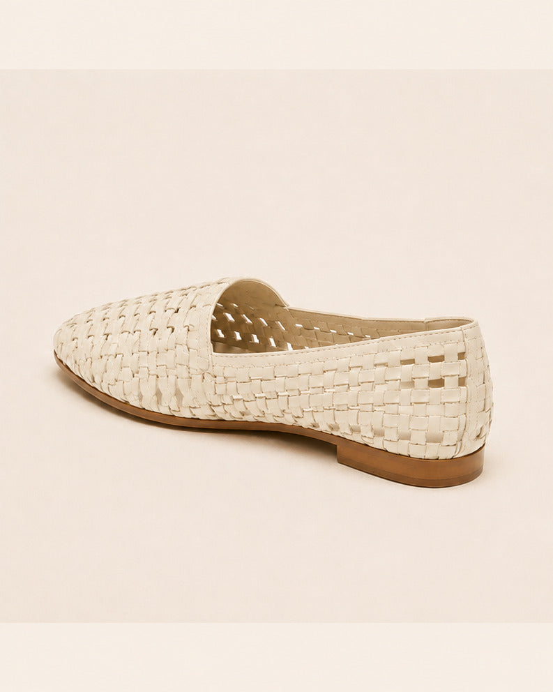 Sienna Woven Flat — Ivory — view 2